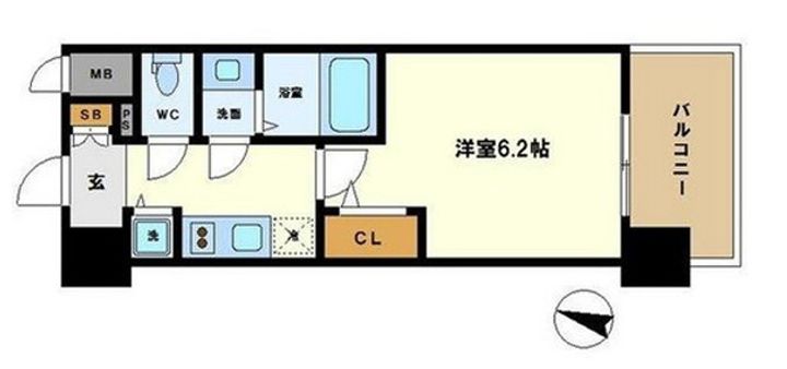 大阪府大阪市西区江戸堀2丁目(マンション)の賃貸物件の間取り