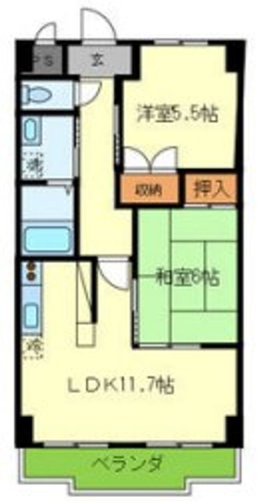 大阪府大阪市西区九条南3丁目(マンション)の賃貸物件の間取り