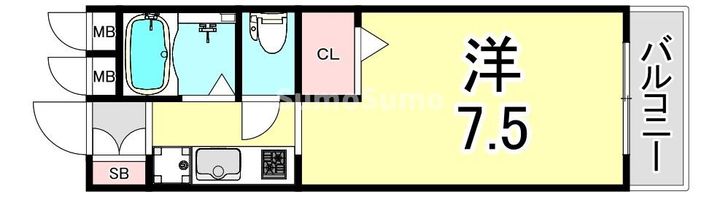 兵庫県西宮市上鳴尾町(アパート)の賃貸物件の間取り