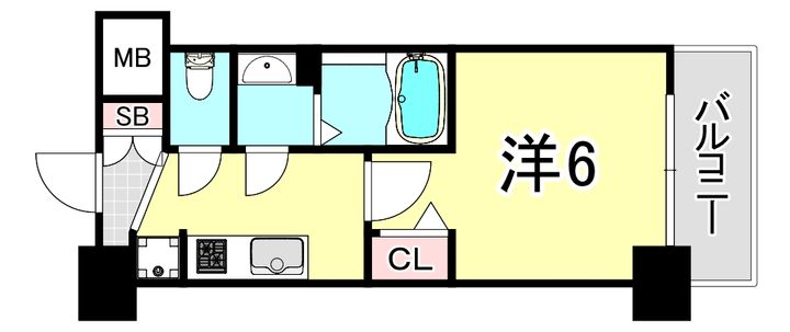 大阪府大阪市中央区玉造2丁目の賃貸マンションの間取り