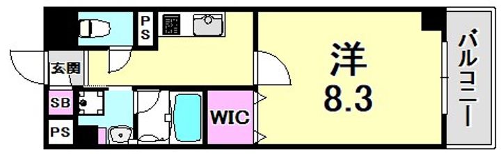 兵庫県神戸市長田区庄田町3丁目(マンション)の賃貸物件の間取り