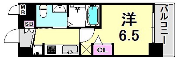 兵庫県神戸市兵庫区湊町1丁目(マンション)の賃貸物件の間取り