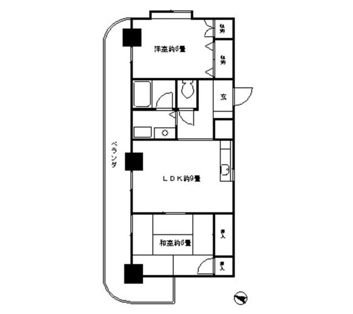 兵庫県芦屋市浜町(マンション)の賃貸物件の間取り