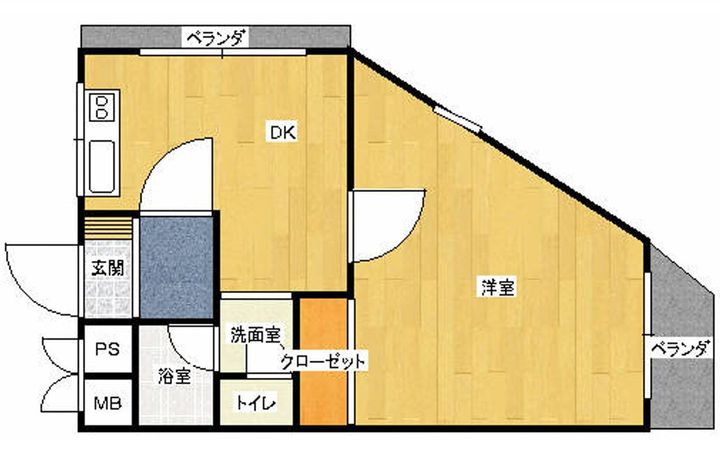 兵庫県神戸市長田区駒ケ林町1丁目(アパート)の賃貸物件の間取り