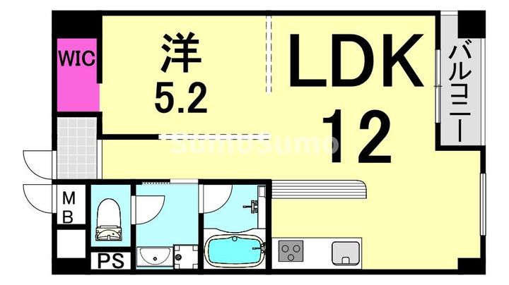 兵庫県西宮市甲子園口2丁目(マンション)の賃貸物件の間取り