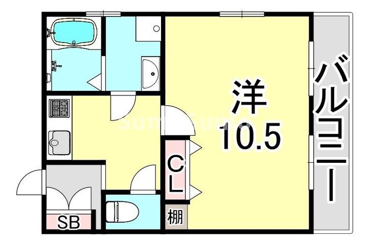 兵庫県神戸市東灘区御影塚町2丁目(マンション)の賃貸物件の間取り
