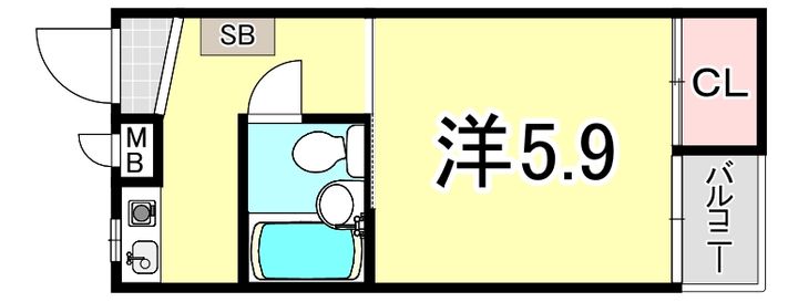 兵庫県尼崎市立花町1丁目(アパート)の賃貸物件の間取り