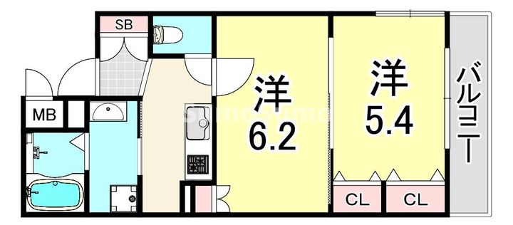 兵庫県尼崎市東難波町5丁目(マンション)の賃貸物件の間取り