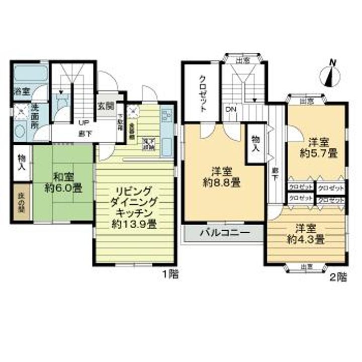 兵庫県神戸市須磨区須磨本町1丁目(一戸建)の賃貸物件の間取り