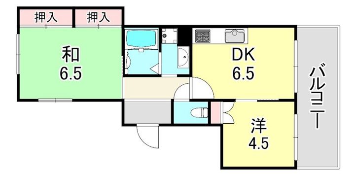 兵庫県神戸市灘区五毛通1丁目(マンション)の賃貸物件の間取り