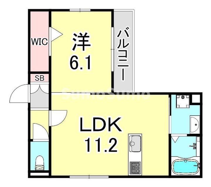 兵庫県西宮市中須佐町(アパート)の賃貸物件の間取り