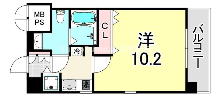 兵庫県尼崎市長洲本通1丁目(マンション)の賃貸物件の間取り