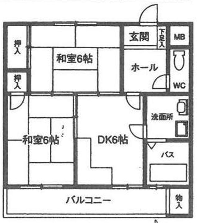兵庫県神戸市灘区高羽町2丁目(マンション)の賃貸物件の間取り