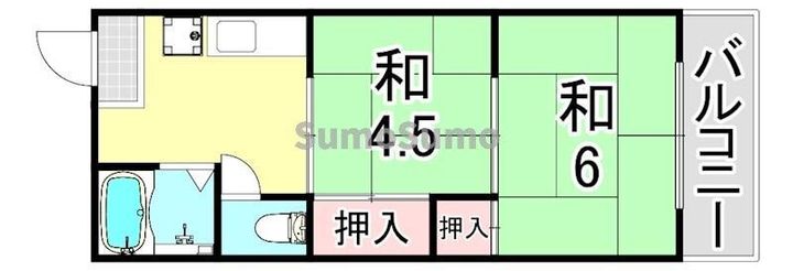 兵庫県尼崎市神田北通4丁目(アパート)の賃貸物件の間取り