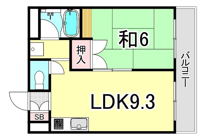 兵庫県西宮市段上町4丁目(マンション)の賃貸物件の間取り