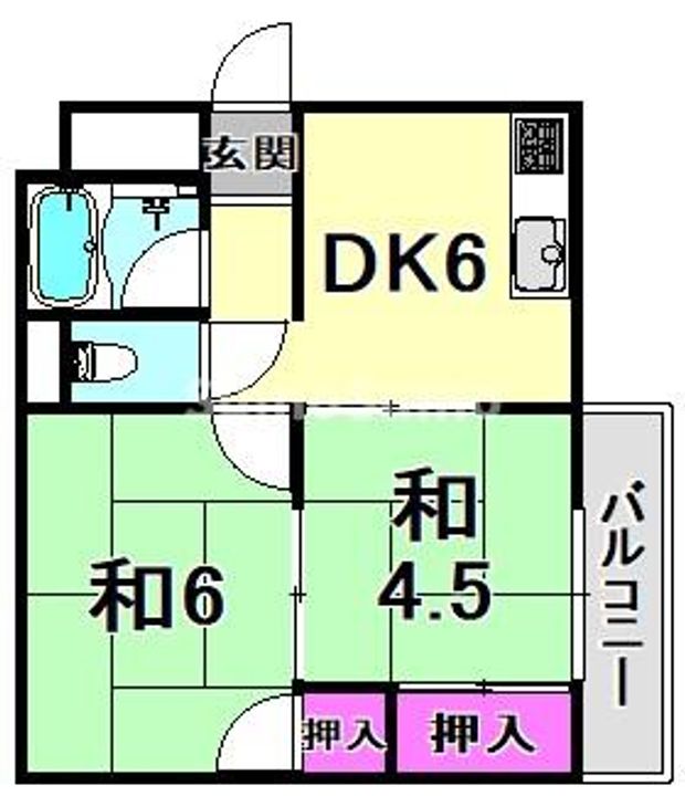 兵庫県西宮市甲風園2丁目(マンション)の賃貸物件の間取り