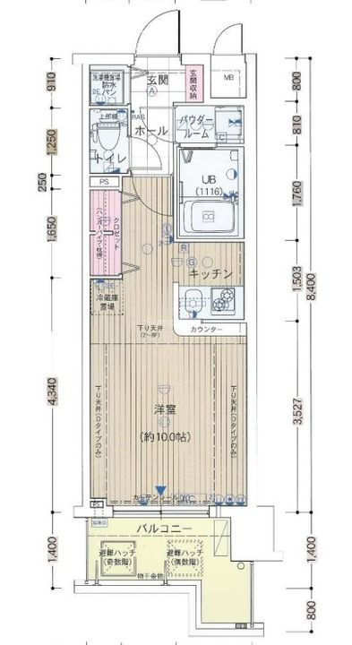 大阪府大阪市西区九条南1丁目(マンション)の賃貸物件の間取り