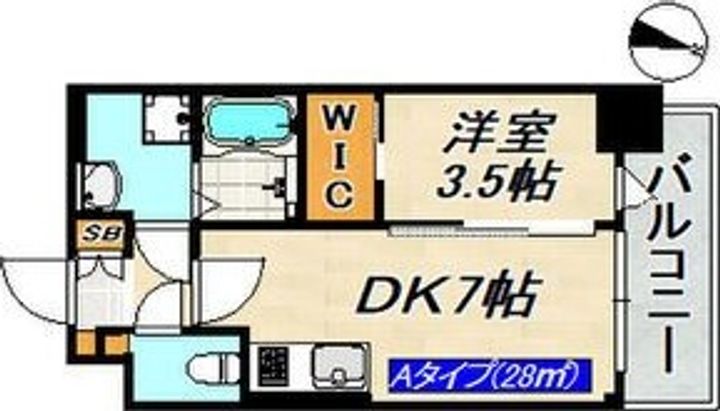 兵庫県神戸市中央区琴ノ緒町1丁目(マンション)の賃貸物件の間取り