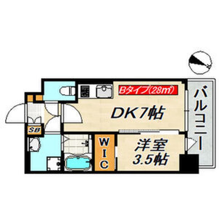 兵庫県神戸市中央区琴ノ緒町1丁目(マンション)の賃貸物件の間取り