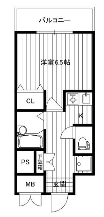 大阪府大阪市中央区瓦屋町3丁目(マンション)の賃貸物件の間取り