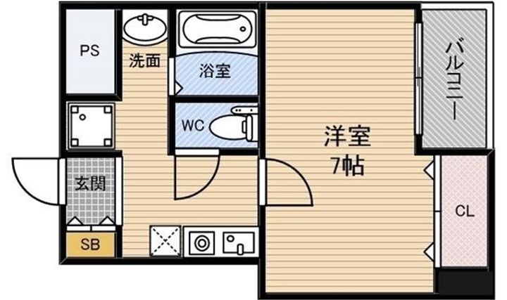 大阪府大阪市西区江之子島1丁目(マンション)の賃貸物件の間取り