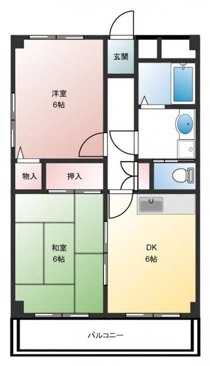 兵庫県神戸市灘区大和町3丁目(マンション)の賃貸物件の間取り