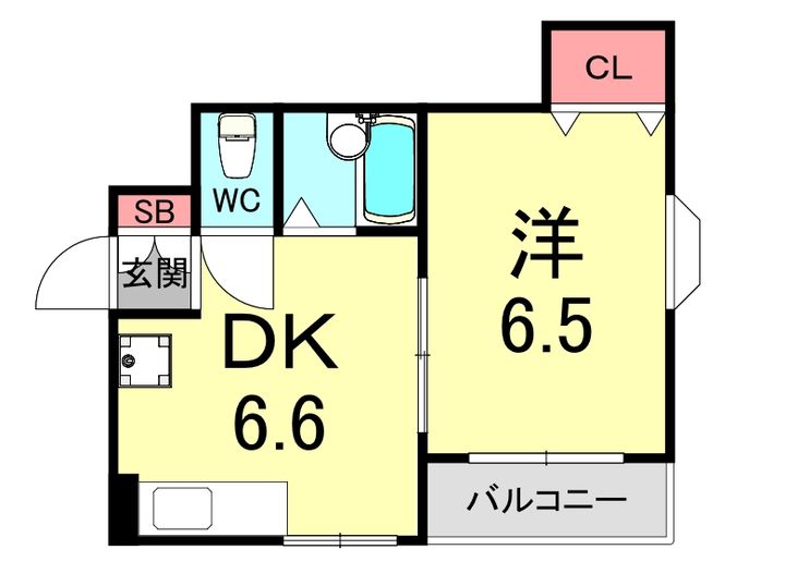 兵庫県神戸市東灘区深江北町2丁目(マンション)の賃貸物件の間取り