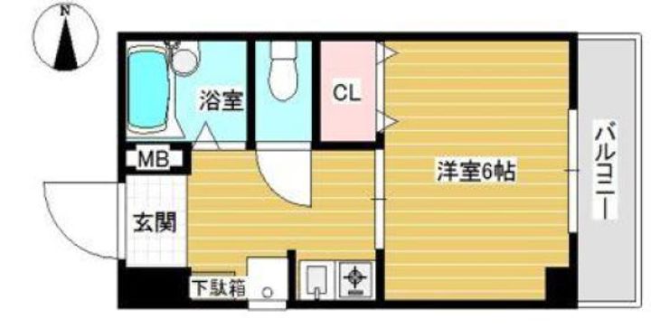 兵庫県神戸市中央区琴ノ緒町3丁目(マンション)の賃貸物件の間取り