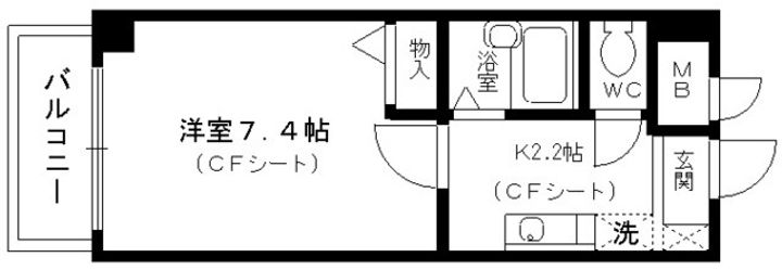 兵庫県神戸市長田区北町1丁目(マンション)の賃貸物件の間取り