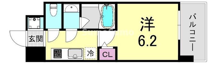 大阪府大阪市浪速区稲荷2丁目(マンション)の賃貸物件の間取り