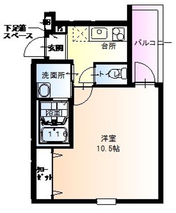 兵庫県尼崎市武庫川町3丁目(アパート)の賃貸物件の間取り