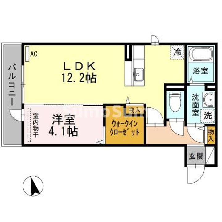 福岡県福岡市早良区城西2丁目(アパート)の賃貸物件の間取り
