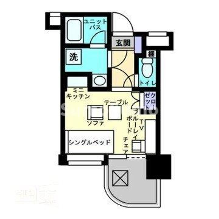 福岡県福岡市早良区西新5丁目(マンション)の賃貸物件の間取り