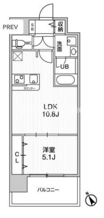 大阪府大阪市西区九条1(マンション)の賃貸物件の間取り
