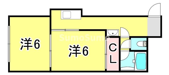 兵庫県神戸市兵庫区福原町(マンション)の賃貸物件の間取り