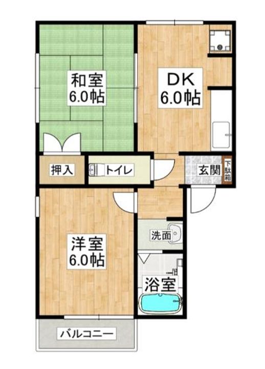 兵庫県神戸市兵庫区楠谷町(アパート)の賃貸物件の間取り