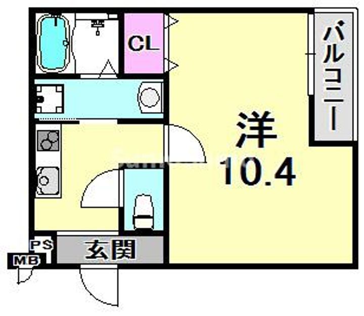 兵庫県尼崎市南塚口町7丁目(アパート)の賃貸物件の間取り