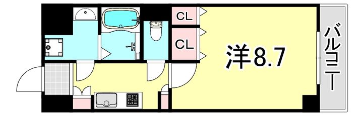 兵庫県尼崎市昭和南通8丁目(マンション)の賃貸物件の間取り