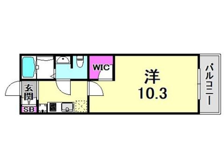 兵庫県神戸市灘区友田町4丁目(マンション)の賃貸物件の間取り