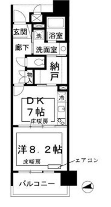 大阪府大阪市浪速区湊町2丁目(マンション)の賃貸物件の間取り