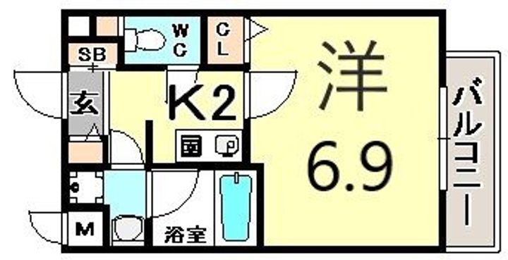 兵庫県神戸市中央区栄町通4丁目(マンション)の賃貸物件の間取り