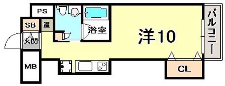 兵庫県神戸市中央区磯上通3丁目(マンション)の賃貸物件の間取り