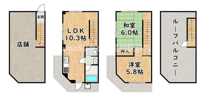 大阪府大阪市西淀川区御幣島2丁目(一戸建)の賃貸物件の間取り