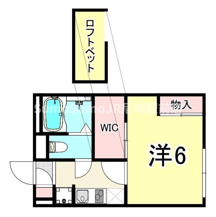 兵庫県尼崎市南塚口町5丁目(アパート)の賃貸物件の間取り