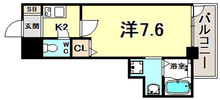 兵庫県神戸市中央区花隈町(マンション)の賃貸物件の間取り