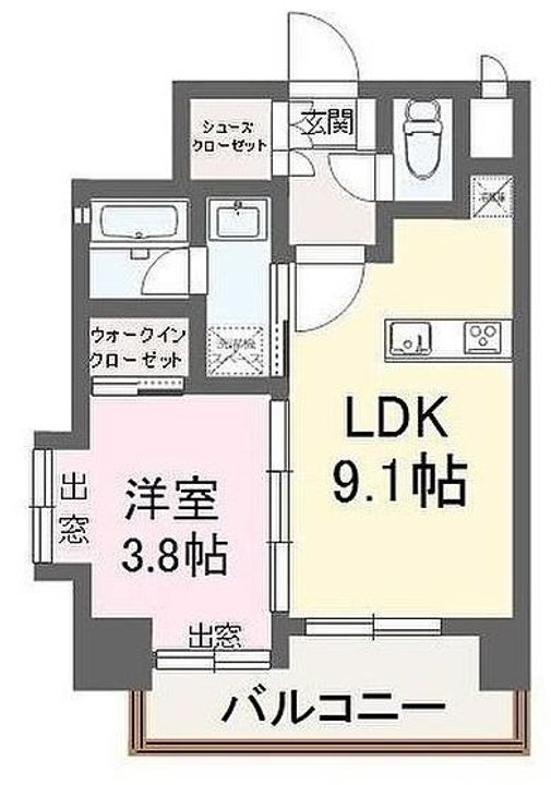 福岡県福岡市博多区下川端町(マンション)の賃貸物件の間取り