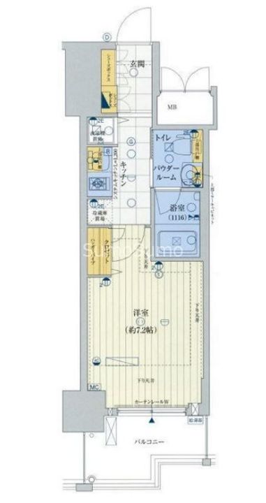 大阪府大阪市浪速区難波中1丁目(マンション)の賃貸物件の間取り