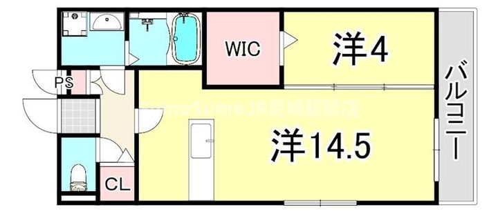 兵庫県尼崎市西長洲町2丁目(アパート)の賃貸物件の間取り