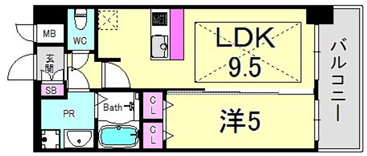プレサンス三宮東フィールの間取り
