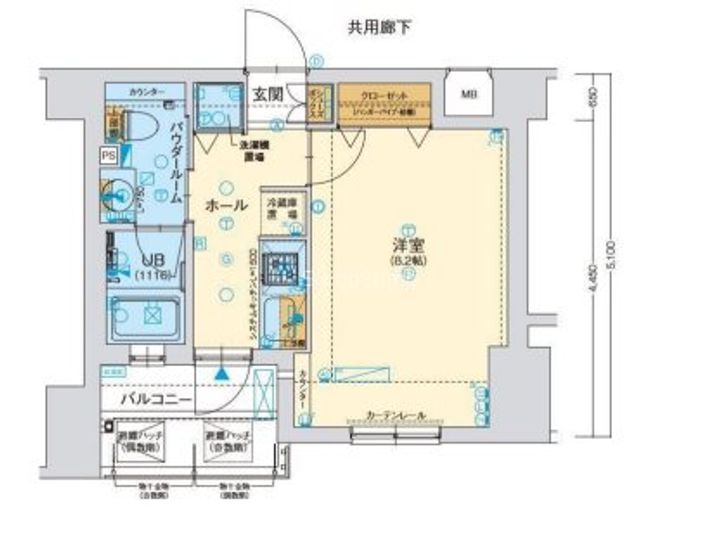 大阪府大阪市西区川口1丁目(マンション)の賃貸物件の間取り